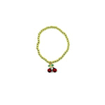 Ashley Gold Stainless Steel Gold Plated Fruit Stretch Beaded Bracelet