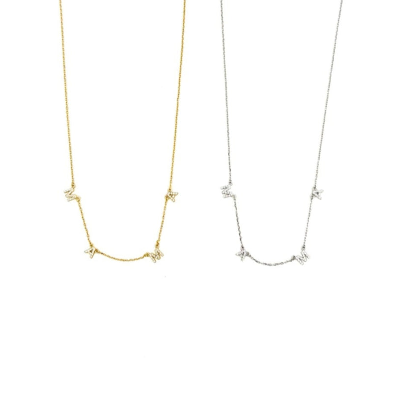 Ashley Gold Sterling Silver CZ Encrusted "MAMA" Necklace