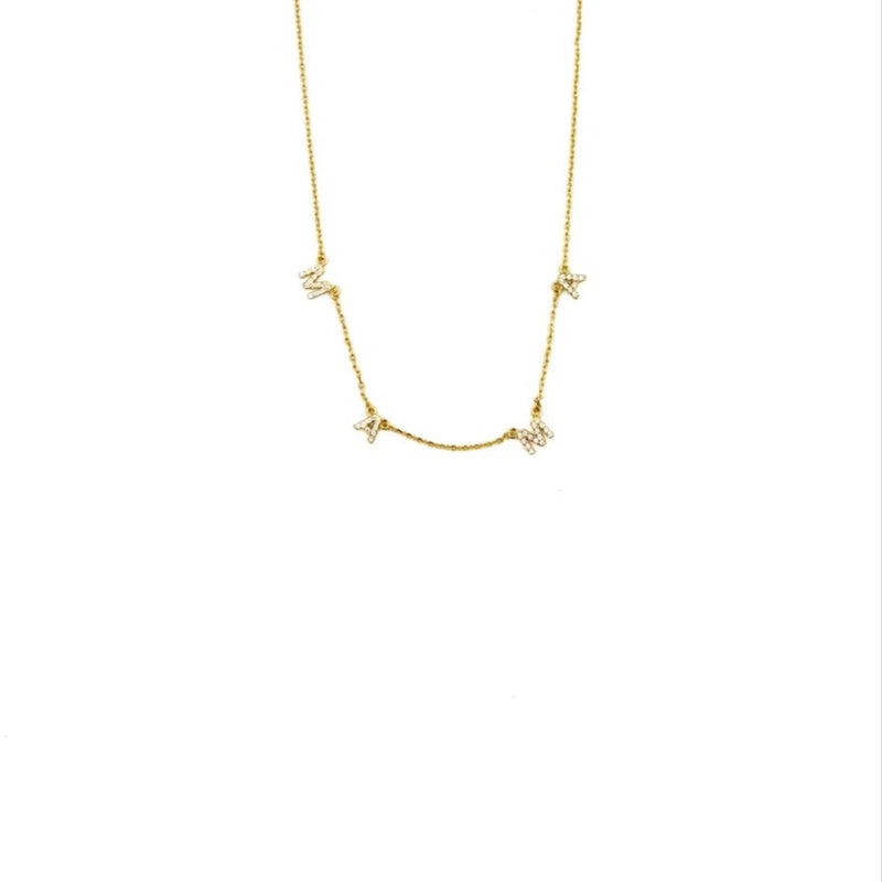 Ashley Gold Sterling Silver CZ Encrusted "MAMA" Necklace