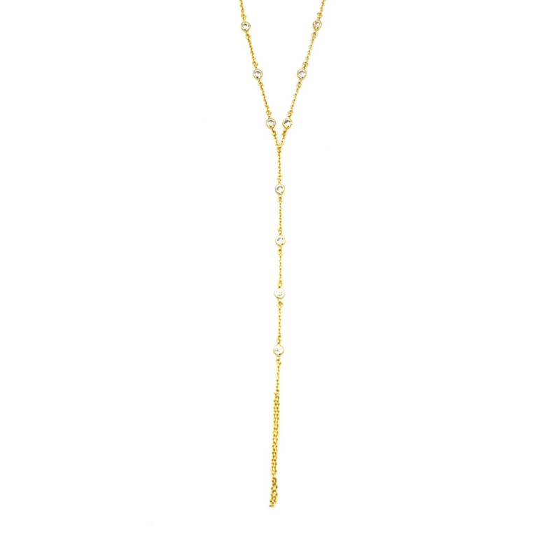 Ashley Gold Sterling Silver Gold Plated Assorted CZ Bezel Set Hand Chain Bracelet