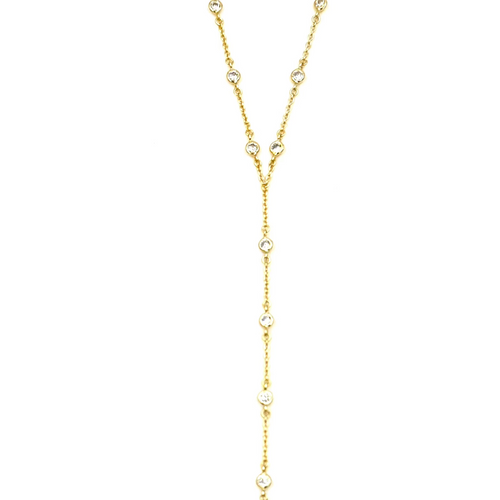 Ashley Gold Sterling Silver Gold Plated Assorted CZ Bezel Set Hand Chain Bracelet
