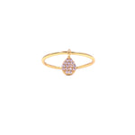 Ashley Gold Sterling Silver Gold Plated CZ Teardrop Charm Band Ring