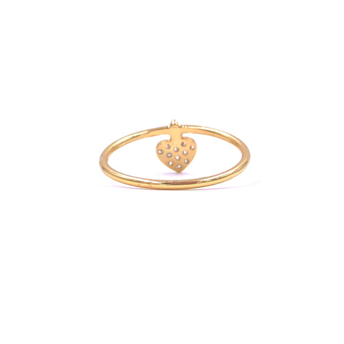 Ashley Gold Sterling Silver Gold Plated CZ Heart Charm Band Ring