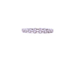 Ashley Gold Sterling Silver Antique Design Oval Bead Set CZ Eternity Band Ring