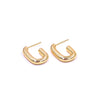 Ashley Gold Stainless Steel Gold Plated Rectangle Open Back Hoop Earrings