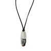Ashley Gold Stainless Steel Oblong Pendant With Suede Chain Necklace