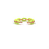 Ashley Gold Stainless Steel Gold Plated Neon Yellow Enamel CZ Band Ring