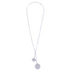 Ashley Gold Sterling Silver Double Charm CZ Clover And Round Necklace