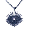 Ashley Gold Gunmetal Starburst CZ Pendant Necklace