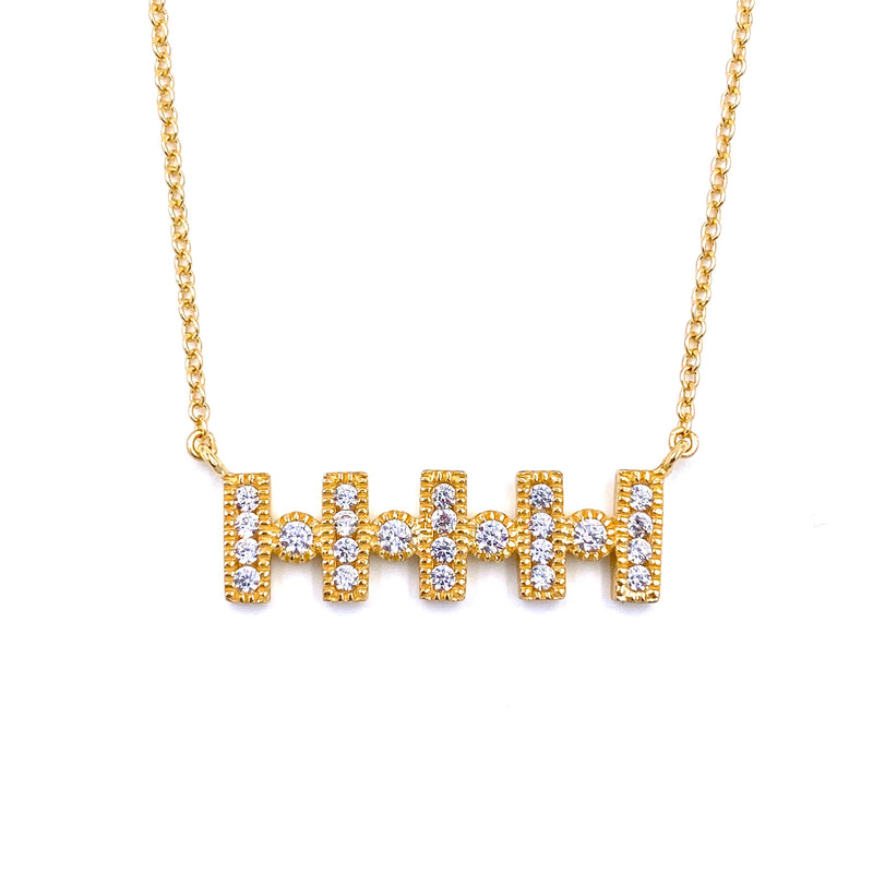 Ashley Gold Sterling Silver Gold Plated CZ Necklace Design