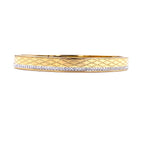 Ashley Gold Criss Cross Stainless Steel CZ Bangle