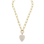 Ashley Gold Stainless Steel Gold Plated Detachable CZ Heart Pendant Necklace