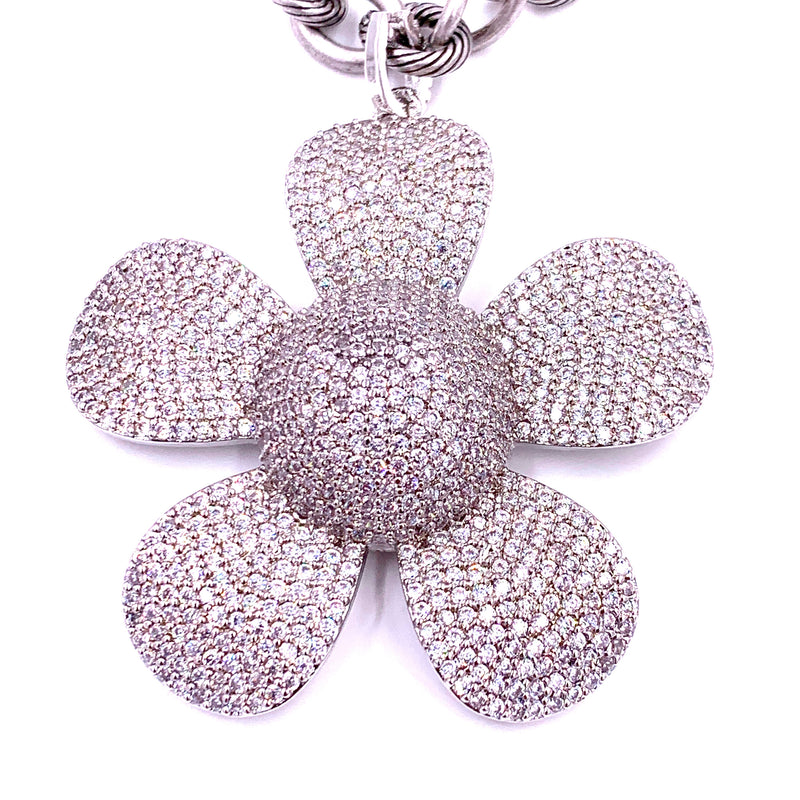 Ashley Gold Stainless Steel Attached CZ Large Flower