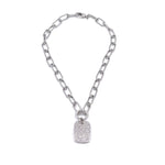 Ashley Gold Stainless Steel Detachable CZ ID Pendant Necklace