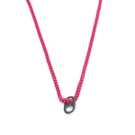 Ashley Gold Stainless Steel Hot Pink Enamel Cap Necklace