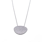 Ashley Gold Sterling Silver Oxidized 2" CZ Pendant Necklace