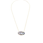 Ashley Gold Sterling Silver Gold Plated Colored CZ Evil Eye Necklace