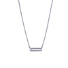 Ashley Gold Sterling Silver CZ Open Rectangle Design Necklace