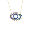 Ashley Gold Sterling Silver Gold Plated Colored CZ Evil Eye Necklace