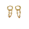 Ashley Gold Sterling Silver Gold Plated Mini Hoop CZ Chain Earrings