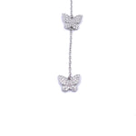 Ashley Gold Sterling Silver CZ Butterfly Lariat Necklace