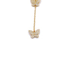 Ashley Gold Sterling Silver CZ Butterfly Lariat Necklace