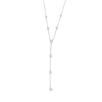 Ashley Gold Sterling Silver Pear And Round CZ Lariat Necklace