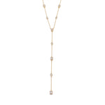 Ashley Gold Sterling Silver Round And Emerald Cut CZ Lariat Necklace