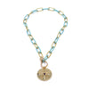 Ashley Gold Enamel And Gold Chain With Evil Eye CZ Lobster Necklace