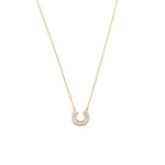 Ashley Gold Sterling Silver Baguette CZ Lucky Horseshoe Necklace