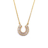 Ashley Gold Sterling Silver Baguette CZ Lucky Horseshoe Necklace
