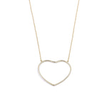 Ashley Gold Sterling Silver Open Large Heart Necklace