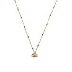Ashley Gold Sterling Silver Gold Plated Lapis And Turquoise Evil Eye Necklace