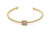 Ashley Gold Stainless Steel Gold Plated Baguette And Round CZ Open Bangle Bracelet