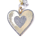 Ashley Gold Stainless Steel Gold Plated Double Halo Detachable Heart Pendant Necklace