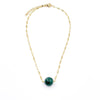 Ashley Gold Stainless Steel Gold Plated Semi Precious Single Ball Necklace