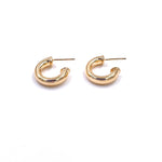 Ashley Gold Stainless Steel Gold Plated 1/2 Inch Puff Hoop Earrings
