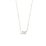 Ashley Gold Silver Gold Plated CZ Initial "Love" Necklace