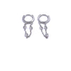 Ashley Gold Sterling Silver Mini CZ Chain Hoop Earrings