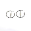 Ashley Gold Stainless Steel Triple Pearl Bar Hoop Earrings