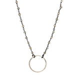 Ashley Gold Labradorite And Sterling Silver Circle Necklace
