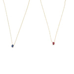 Ashley Gold Sterling Silver Gold Plated Duo Chain Oval Colored CZ Necklace