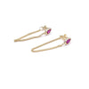 Ashley Gold Sterling Silver Gold Plated Colored CZ Pear Shape Chain Drop Earrings