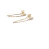 Ashley Gold Sterling Silver Triple CZ Chain Drop Earrings