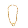Ashley Gold Stainless Steel Gold Plated CZ Lobster Clasp Necklace
