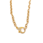 Ashley Gold Stainless Steel Gold Plated CZ Lobster Clasp Necklace