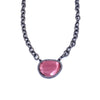 Ashley Gold Stainless Steel Pink Cats Eye Necklace