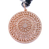 Ashley Gold Stainless Steel Rose Gold Plated Pendant With Gunmetal CZ Clasp Necklace