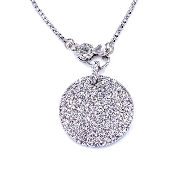 Ashley Gold Stainless Steel Large Circle With Small CZ Lobster Clasp Necklace