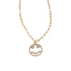 Ashley Gold Stainless Steel Gold Plated Happy Pendant Necklace
